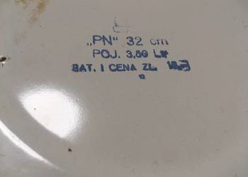 Miska biała metalowa 32 cm PRL
