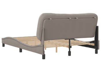 Rama łóżka bez materaca taupe obita tkaniną 140x190 cm WM-3207769