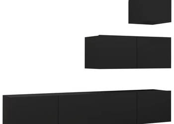4-cz. zestaw szafek TV czarny materiał drewnopochodny WM-3078841