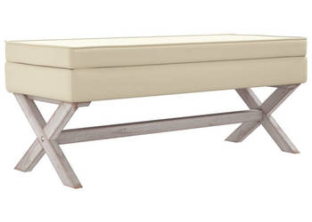Stołek ze schowkiem 110x45x49 cm obity lnem WM-344522