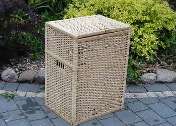 Solidny Kosz Wiklinowy z Klapą – Kufer / Kosz na Pranie / Zabawki – BOHO
