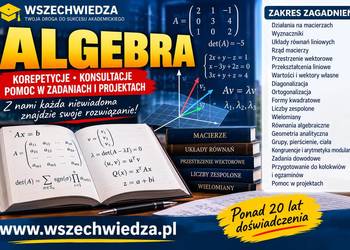 ALGEBRA - korepetycje, rozzwiązywanie zadań, wszechstronna pomoc