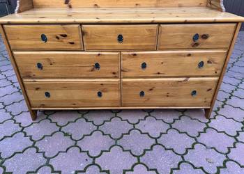 Komoda drewniana szuflady Ikea leksvik szafa szafka bufet pomocnik