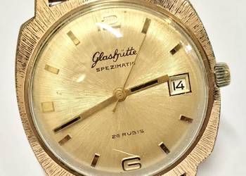 GLASHUTTE Spezimatic 26 Rubis Zegarek męski POZŁACANY klasyczny OKAZJA