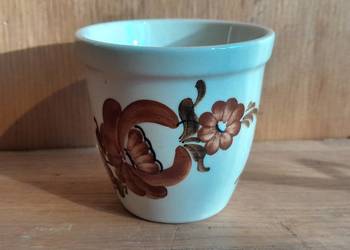 Kubek stara porcelana PRL Włocławek ręcznie malowana retro vintage