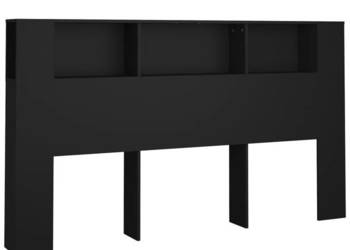 Wezgłowie łóżka z półkami czarne 180x185x1045 cm WM-811944