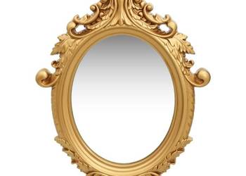 Lustro ścienne w ozdobnej ramie, 56x76 cm, złote（320357）