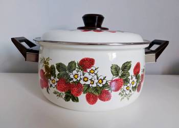 garnek emaliowany duży, nowy, średnica ok. 25 cm