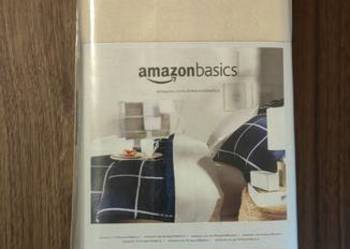 Prześcieradło Jersey z gumką Amazon Basics | 160x200 cm | Beżowe