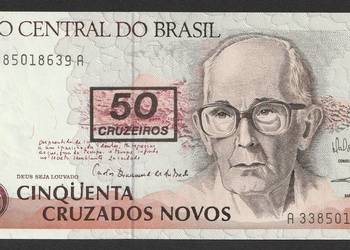 BRAZYLIA 50 cruzeiros/50 cruzados novos - STAN BANKOWY UNC