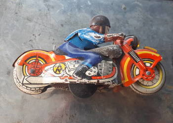 Motor blaszany zabawka z PRL