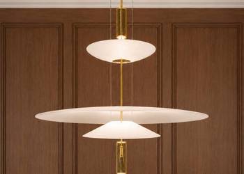 Designerska Lampa Wisząca PLATER Złota Nowoczesny Żyrandol Nowość Glamour
