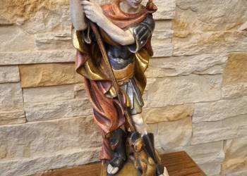 Rzeźba z drewna, polichromia, Święty Jerzy