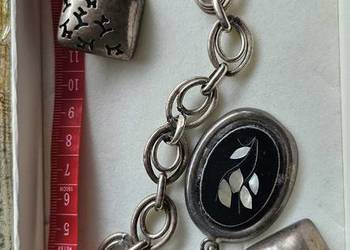 Bransoletka srebrna srebro bransoleta damska kolczyki zawieszka