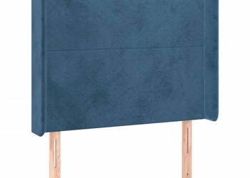 Zagłówek do łóżka z LED ciemnoniebieski 93x16x118/128cm aksamit WM-3123808