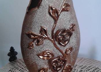 Wazon ozdobny róże złoty 28 cm