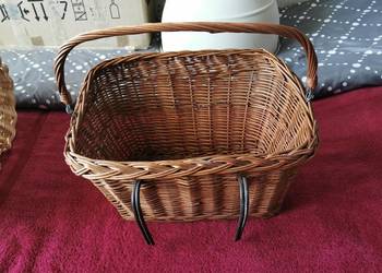 Kosz z uchwytem na rower z wikliny Rattan wiklina