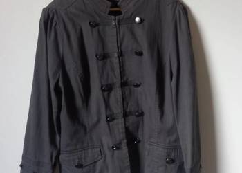 Szara dwurzędowa kurtka przejściowa army jacket gotycka Doroty Perkins