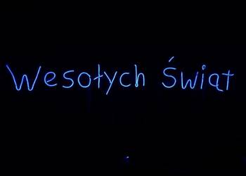 Napis Wesołych Świąt OZDOBA ŚWIĄTECZNA NEON ozdoby bożonarodzeniowe