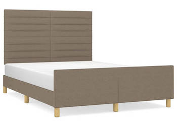 Rama łóżka bez materaca taupe obita tkaniną 140x190 cm WM-3125134