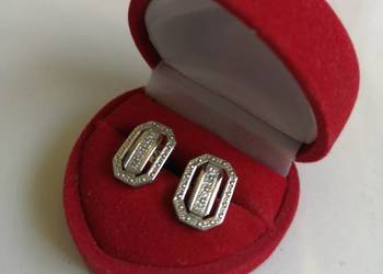 złote kolczyki białe złoto 585