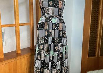 Nowa długa bawełniana sukienka Urban Outfitters patchwork maxi