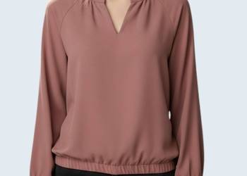 Damska elegancka bluzka różowa z długim rękawem Greenpoint 36/S