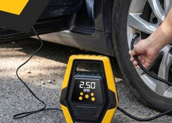 KOMPRESOR SAMOCHODOWY SPRĘŻARKA DO KÓŁ 12V LCD LED