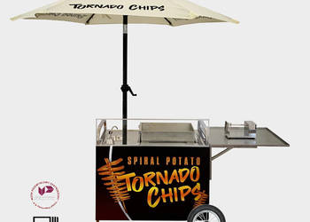 Nowy wózek gastronomiczny zakręcona frytka tornado chips gaz