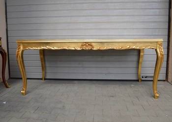 złoty Piękny STOLIK STÓŁ - ława drewno szyba