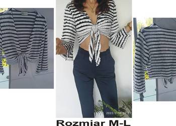 Bluzka /narzutka w paski z wiązaniem z przodu rozmiar M-L