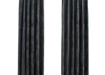 vidaXL Zasłony z haczykami, 2 szt., aksamitne, antracyt, 140x225(sku134501)