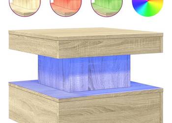 vidaXL Stolik kawowy z podświetleniem LED, dąb sonoma(SKU:839842)