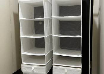 IKEA Wieszaki na ubranie, wiszące półki z pudełkiem z przegrodami