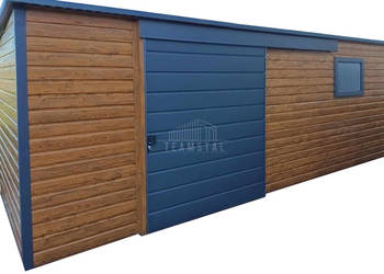 Schowek - domek ogrodowy 5x2,5m - Drzwi przesuwne  drewnopodobny TS850