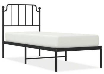 Łóżko Metalowe Czarne Rama Łóżka Ze Stelażem 80x200 cm WM-373878