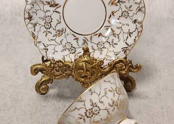 Mayer Wiesau Filiżanka Złoty Duet Biała Porcelana