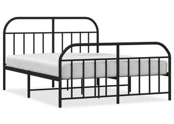 Łóżko Metalowe Czarne Rama Łóżka Ze Stelażem 135x190cm WM-353652