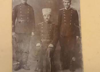 Stara fotografia kartonikowa. Żołnierze carscy ok 1900r.