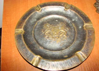 stara miedziana  popielniczka z herbem Gdańska