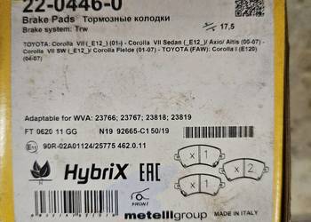 Toyota Corolla E12 klocki przód wersja Japan