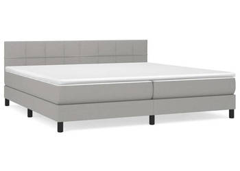 Łóżko kontynentalne z materacem jasnoszare tkanina 200x200 cm WM-3140081