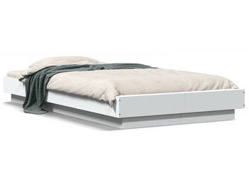 Rama łóżka z LED biała materiał drewnopochodny 90x200 cm WM-3281119