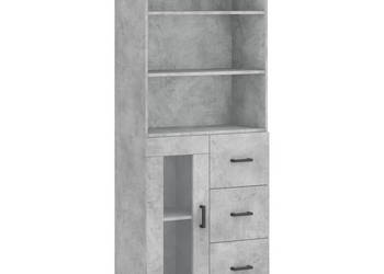 Witrynka szarość betonu 695x34x180 cm materiał drewnopochodny WM-3189513