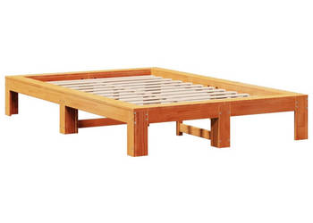 Rama łóżka bez materaca woskowy brąz lita sosna 120x200 cm WM-3308743