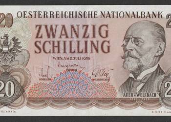 AUSTRIA 20 SCHILLING 1956 - WELSBACH - STAN 2+