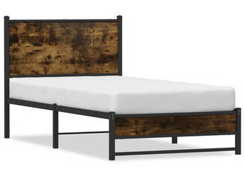 Łóżko Czarne Metalowe Rama Łóżka Metalowa Ze Stelażem 80x200 cm WM-4007823
