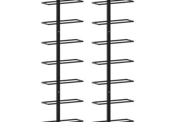 vidaXL Ścienne uchwyty na 18 butelek wina, 2 szt., czarne(SKU:289562)