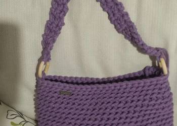 Torebka ze sznurka, torba, hit, lila, handmade, bag
