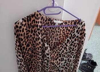 Bluzka z długim rękawem w panterkę